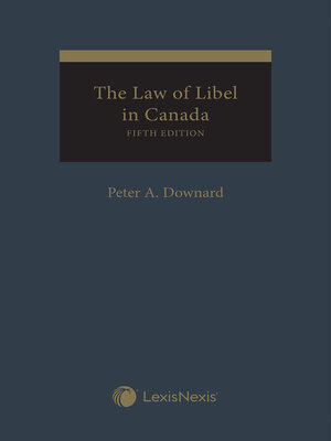 cover image of The Law of Libel in Canada